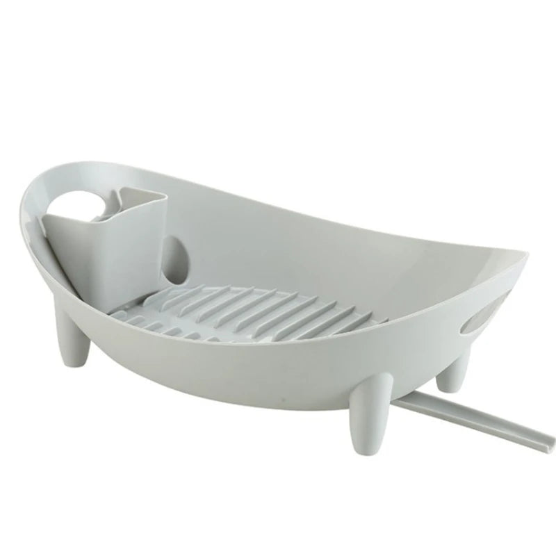 Dish Drying Rack with Utensil Holder, Plate & Bowl Organizer