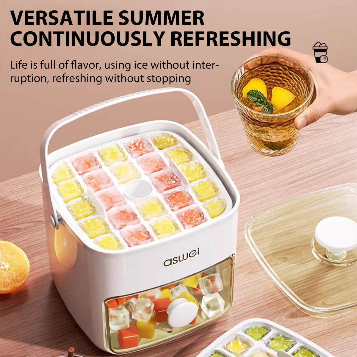 Ice Cube Maker With Storage Box