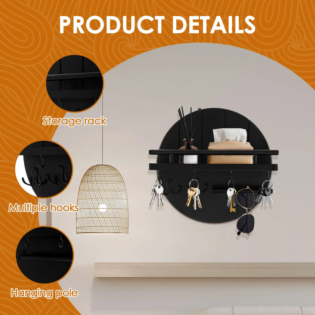 Wall Key Holder With Shelf