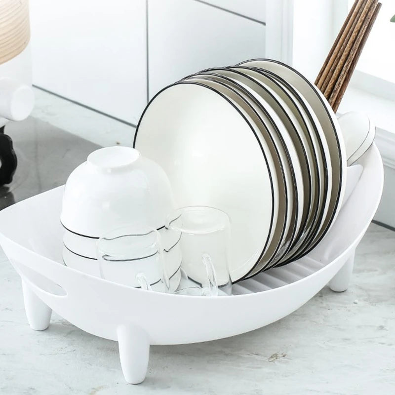Dish Drying Rack with Utensil Holder, Plate & Bowl Organizer