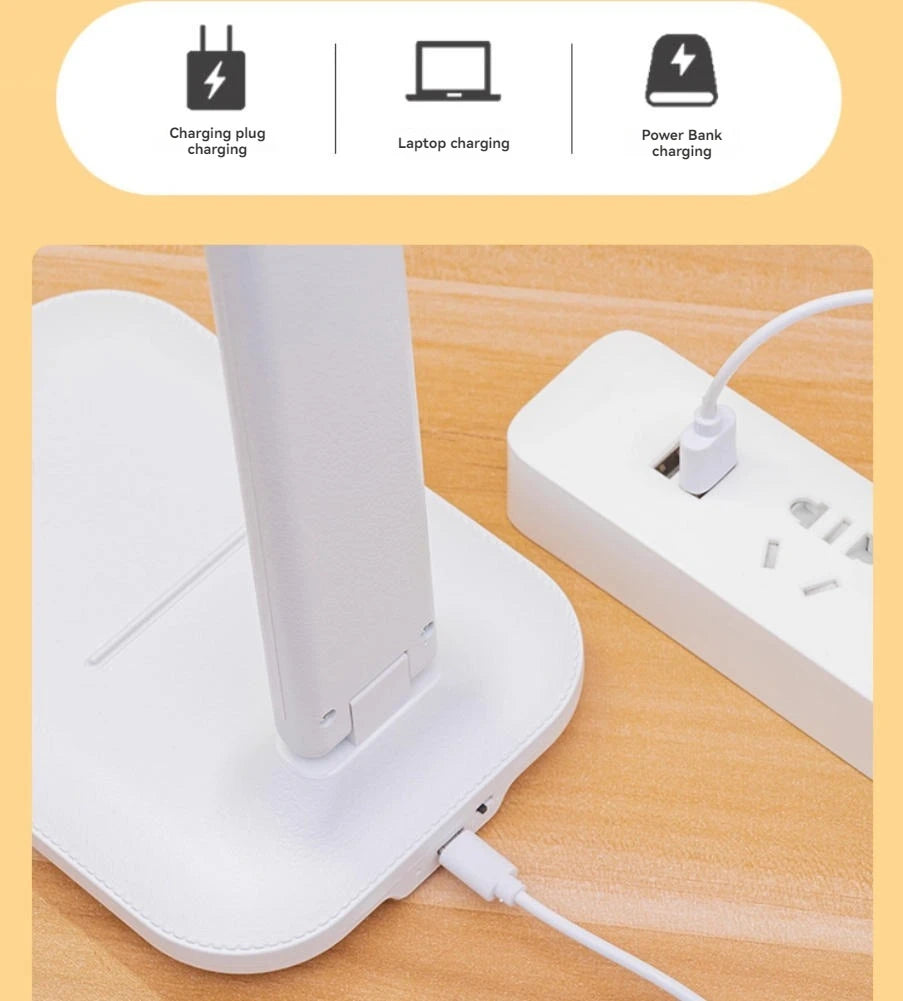 Eye Care LED Desk Lamp with USB Charging