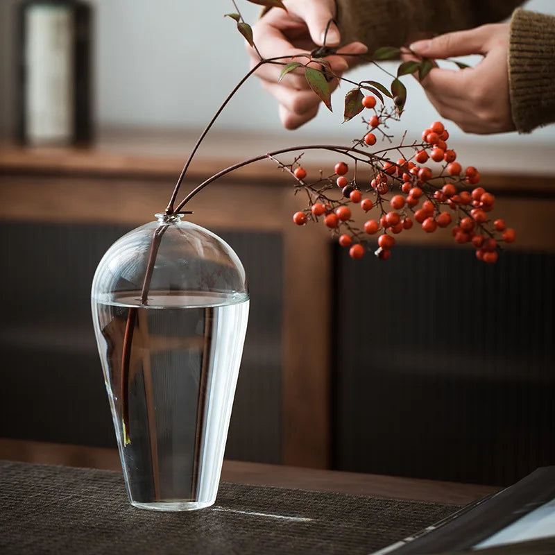 Clear Glass Vase for Flowers, Hydroponic Plants & Home Decor
