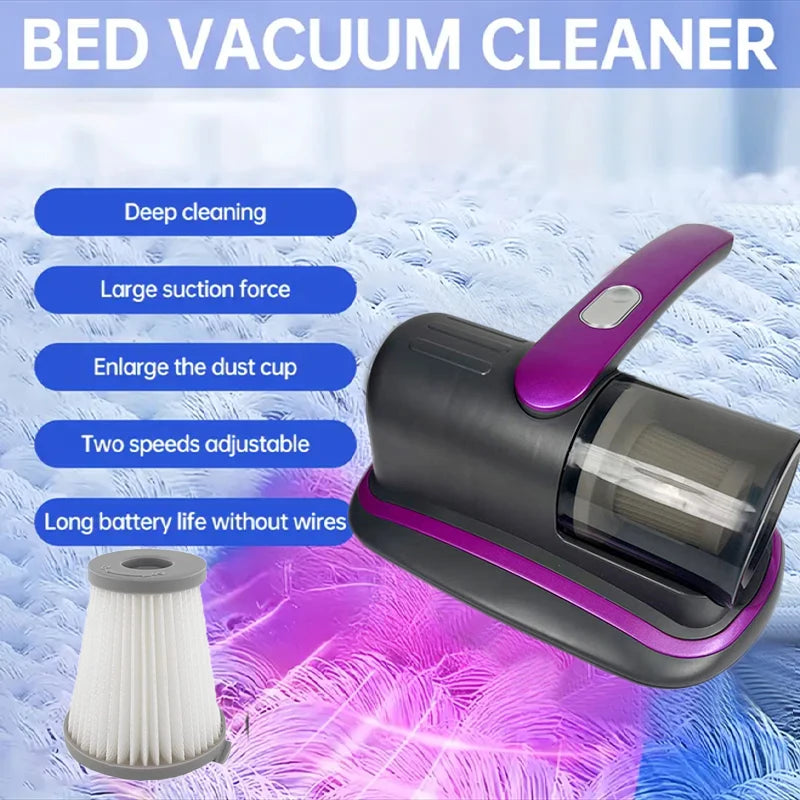 Cordless Mattress Vacuum Cleaner UV-C HEPA Filter