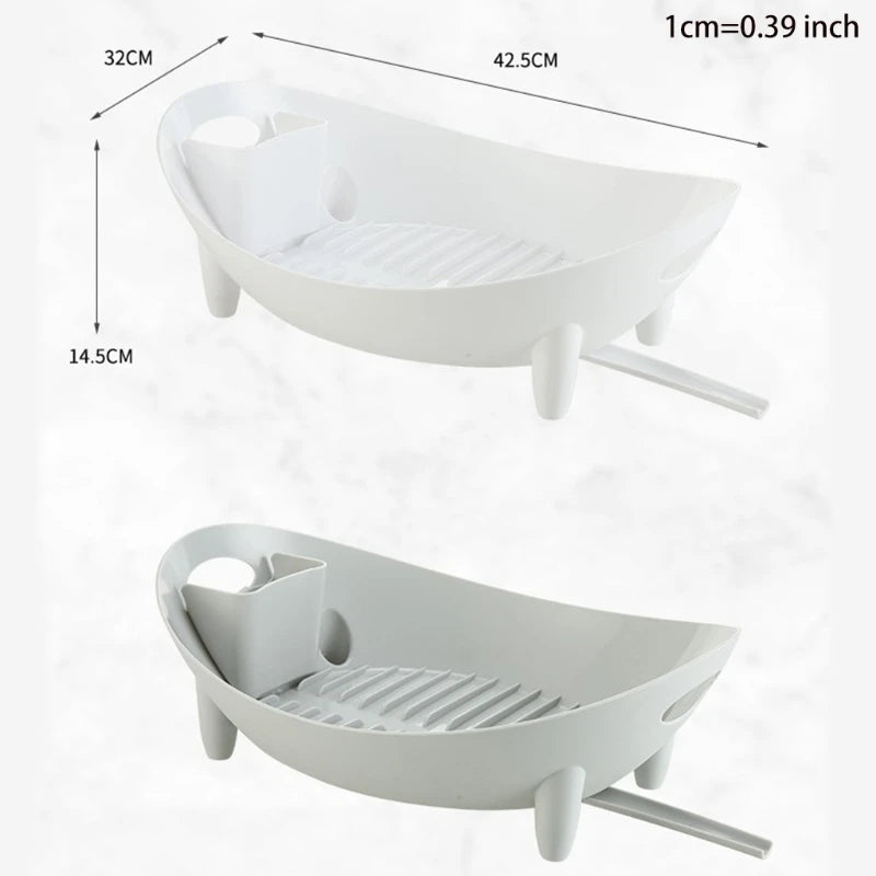 Dish Drying Rack with Utensil Holder, Plate & Bowl Organizer