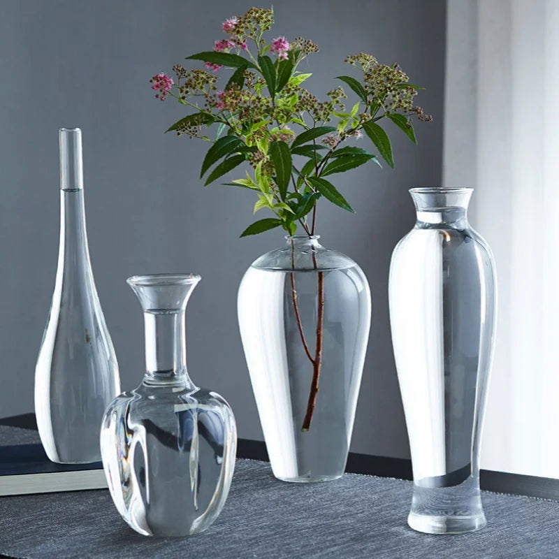 Clear Glass Vase for Flowers, Hydroponic Plants & Home Decor