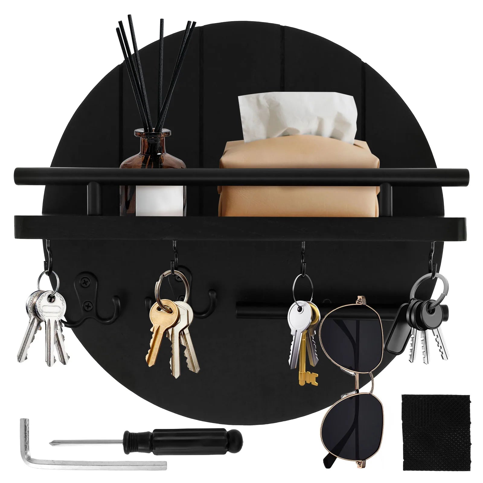 Wall Key Holder With Shelf