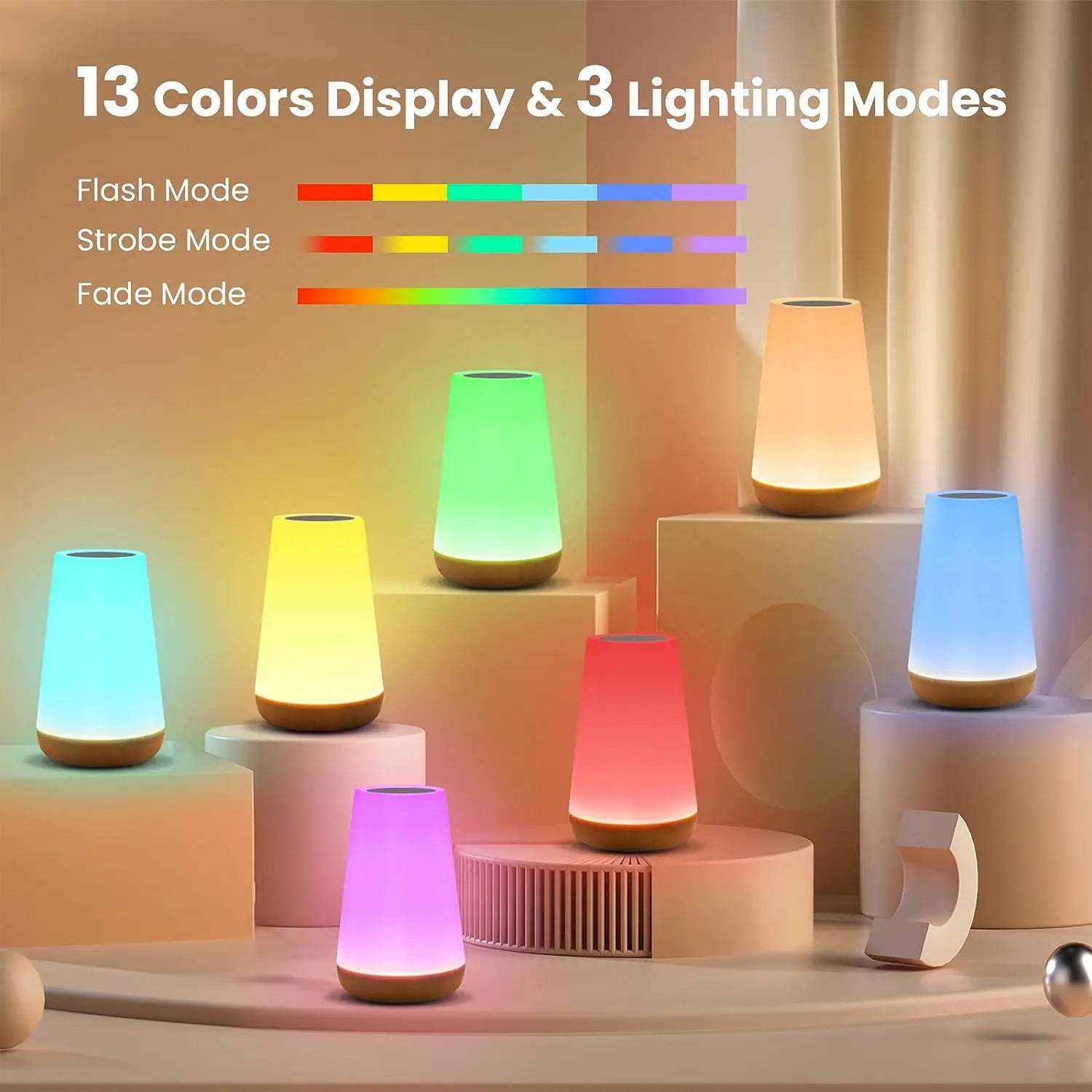 Rechargeable RGB Touch Night Light with Remote